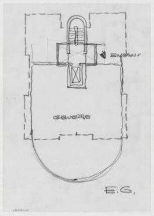 Wohnhaus Gallwitzallee/Dessauerstraße (nicht realisiert) – Grundriss EG. Berlin-Lankwitz, Gallwitzallee, Dessauerstraße