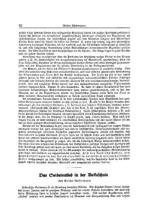 Das Soldatenlied in der Volksschule