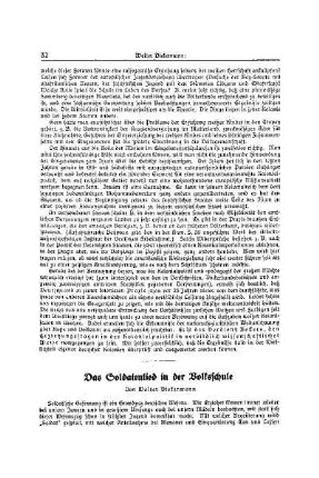 Das Soldatenlied in der Volksschule