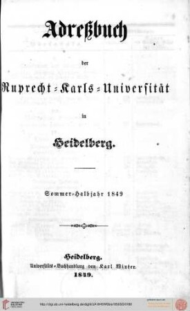 Sommersemester 1849