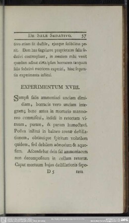 Experimentum XVIII