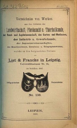 Lager-Verzeichnis. 136. 1880