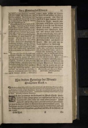 Am dritten Sonntage des Advents/Evangelium Matth. 11.