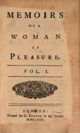 Memoirs Of A Woman Of Pleasure, 1