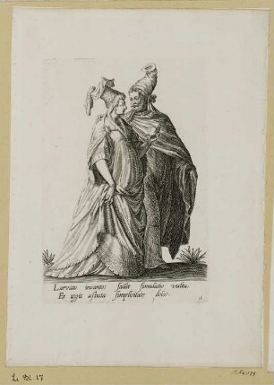 Mann und Frau mit Granatapfel, Blatt 16 der Folge "Mascarades"