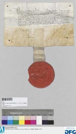 Herzog Philipp von Burgund bestätigt der Stadt Nürnberg den Empfang eines jährlich ihm zu beistenden Jus und garantiert dafür den Weiterbestand der früheren Handelsbegünstigungen.