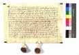 Graf Eberhard von Werdenberg und Graf Heinrich von Werdenberg, Gebrüder, vereinbaren, dass dem Kloster zu den Wengen bei Ulm ein Teil und der Kirchensatz von ihren Gütern zu Albeck (Albegg) zustehen soll und ihrem Oheim von Württemberg (Wirtenberg) seine Rechte und Gült. Wem von ihnen beiden Albeck zufällt, dem soll auch Sontheim (Sunthein) gehören, welches mit 2.400 Pfund abgelößt werden soll. Sodann Bestimmungen wegen des gegenseitigen Erbrechtes bei kinderlosem Ableben, bezüglich der Aussteuer der Töchter und Morgengabe der Frauen, heimfällige Lehen sollen geteilt werden. Ebenso ihr Schaden in Hinsicht auf den Anspruch ihrer Schwester der von Fürstenberg auf ihrer Mutter Gut. Dem Graf Heinrich steht bei der Teilung die erste Wahl zu.