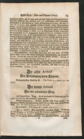 Der neunte Articul Von der ordentlichen Klag.