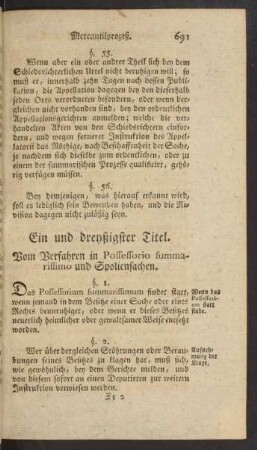 Ein und dreyßigster Titel