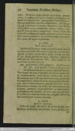 §. LXVI. Notio generis morbi