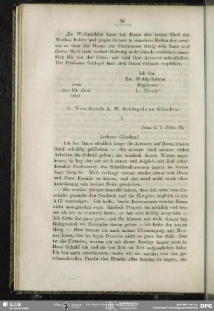 August Wilhelm von Schlegel an Georg Joachim Göschen, Jena, 07.02.1799