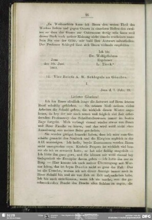 August Wilhelm von Schlegel an Georg Joachim Göschen, Jena, 07.02.1799