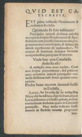Quid Est Catechesis.