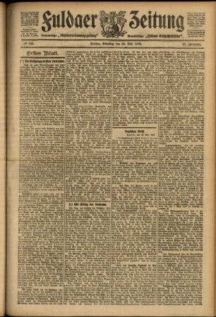 Erste Ausgabe vom Dienstag, den 29. Mai 1906.