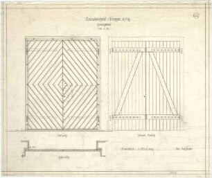 Billing, Hermann; Singen; Krankenhaus - Garagentore (Ansicht; Grundriss)