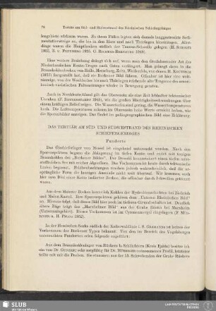 Das Tertiär Am Süd- Und Südwestrand Des Rheinischen Schiefergebirges