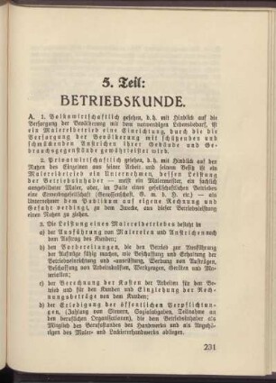 5. Teil: Betriebskunde.