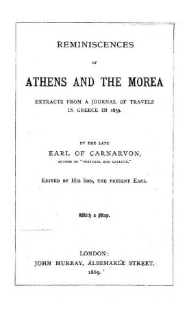 Reminiscences of Athens and the Morea