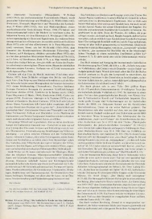 741-743 [Rezension] Die katholische Kirche und das Judentum