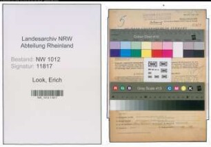 Entnazifizierung Erich Look , geb. 11.11.1911 (Werbekaufmann)