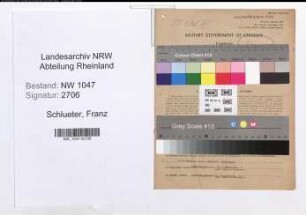 Entnazifizierung Franz Schlueter , geb. 25.07.1883 (Stellmacher)