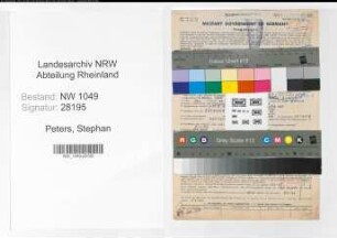 Entnazifizierung Stephan Peters , geb. 05.04.1909 (Landwirt)
