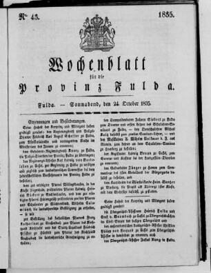 Nr. 43, Ausgabe vom 24. Oktober 1835