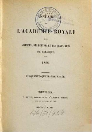 Annuaire. 54. 1888