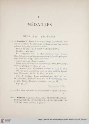 Médailles Italiennes (Nr. 178 - 193)
