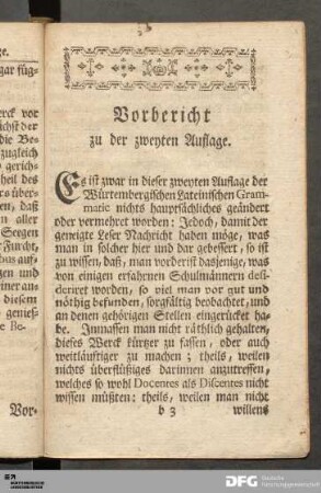 Vorbericht zu der zweyten Auflage