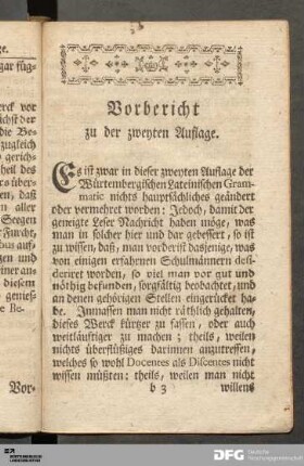 Vorbericht zu der zweyten Auflage