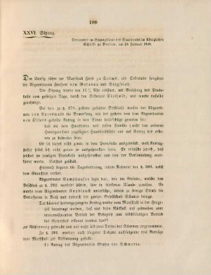 XXVI. Sitzung. Verhandelt zu Berlin, am 24. Februar 1848