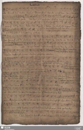 Cantus [solo und coro: Magd; Pilati Weib]