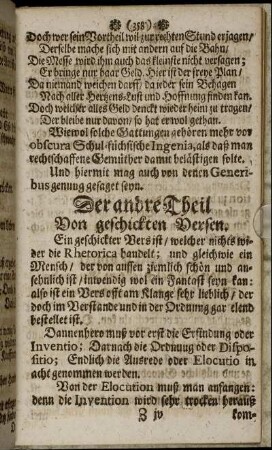 Der andre Theil. Von geschickten Versen.