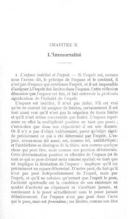 Chapitre X. - L' immortalité