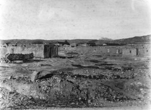 Dorf : Blick auf die Gebäude eines Dorfes