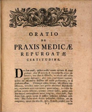 Oratio de praxis medicae repurgatae certitudine