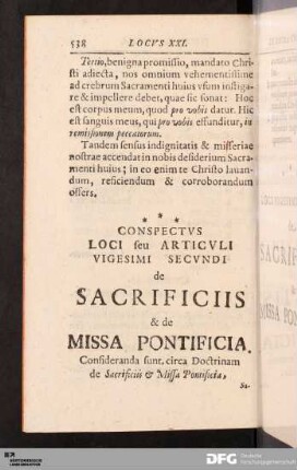 Locvs XXII. De Sacrificio Et Missa Pontificio.