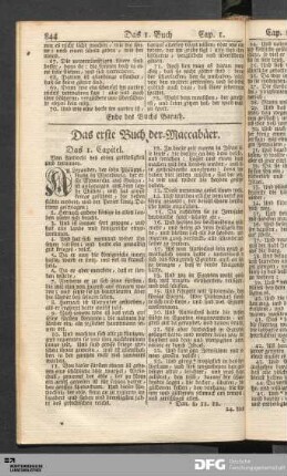 Das erste Buch der Maccabäer.