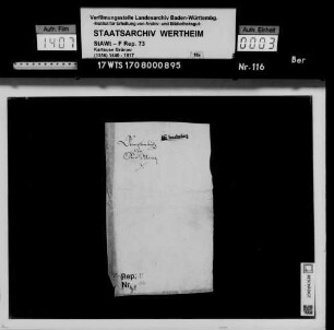 Schatzungs- und Rekrutenaushebungsrecht der Ritterschaft des Kantons Odenwald zu Oberaltenbuch und Streitigkeiten mit Kurmainz hierüber