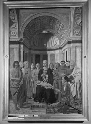 Pala Montefeltro (Maria mit Kind zwischen Engeln und Heiligen und der Stifter Federico da Montefeltro)