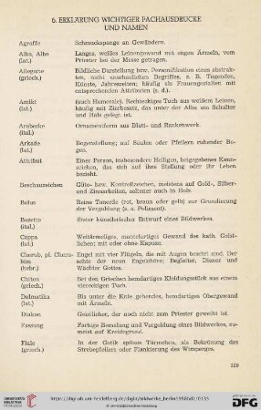 6. Erklärung wichtiger Fachausdrücke und Namen