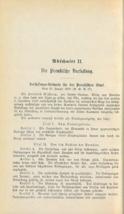 Abschnitt II. Die Preußische Verfassung