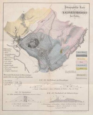 Petrographische Karte des Kalvarienberges bei Fulda.