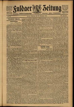 Zweite Ausgabe vom Samstag, den 18. November 1905.
