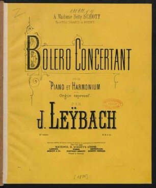 Bolero concertant : pour piano et harmonium ou orgue expressif
