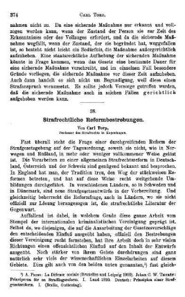 374-378, Strafrechtliche Reformbestrebungen