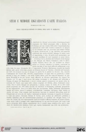6: Studi e memorie riguardanti l'arte italiana : publicati nel 1892 nelle principali riviste di storia dell'arte in Germania