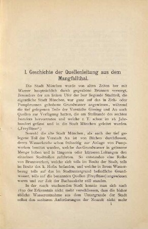 Die Münchener Hochquellenleitung aus dem Mangfallthale : nebst Beiträgen zur Untersuchung des Trink- und Nutzwassers
