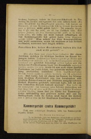 Kammergericht contra Kammergericht!